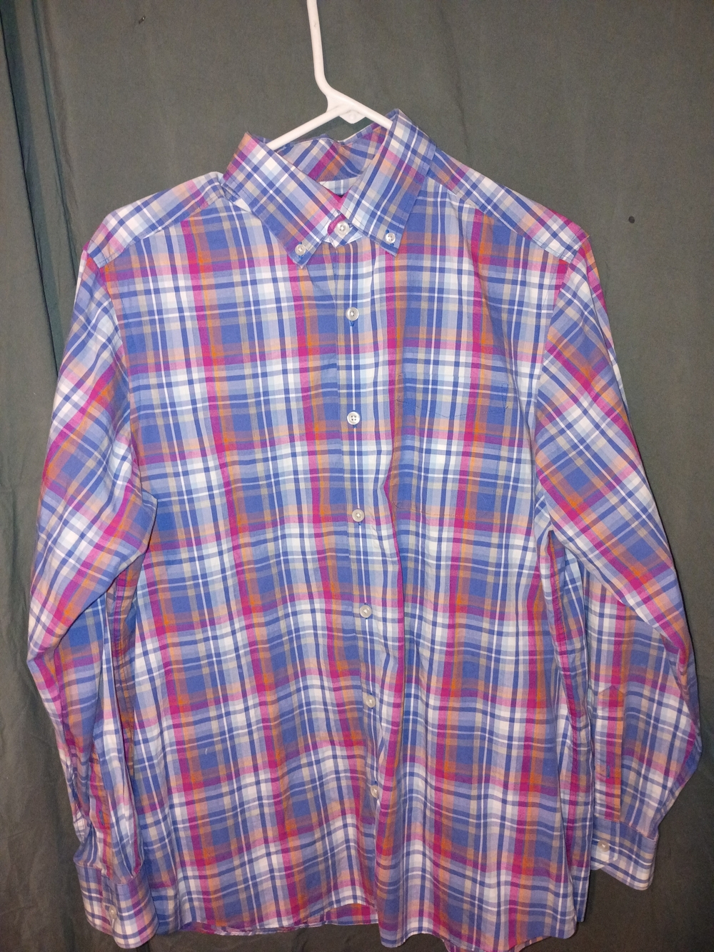 Hart Schaffner Marx Multicolor Plaid Button-Down Shirt — Blue, Pink & White